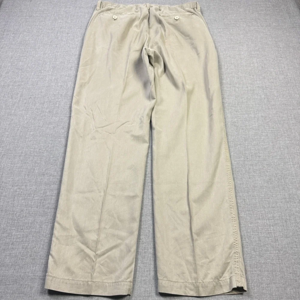 Tommy Bahama Drawstring Pants Mens Large 32x30 Beige Chino Lyocell Relaxed